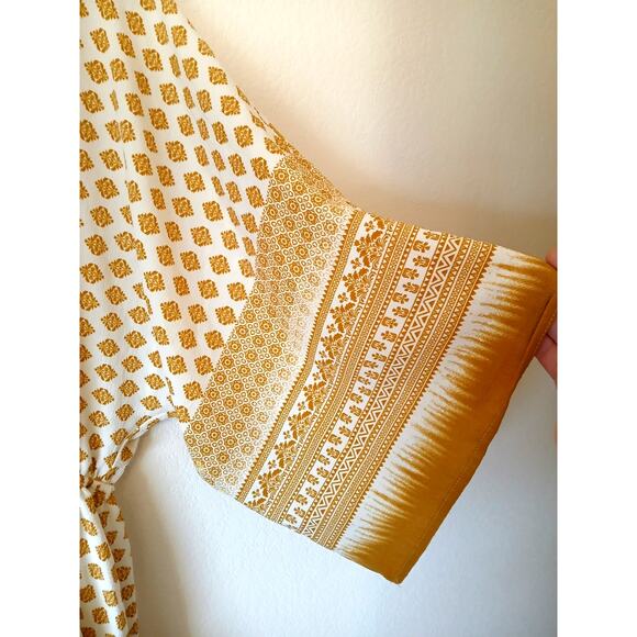 Sage the Label Gold and White Wrap Romper Deep V - Picture 5 of 7